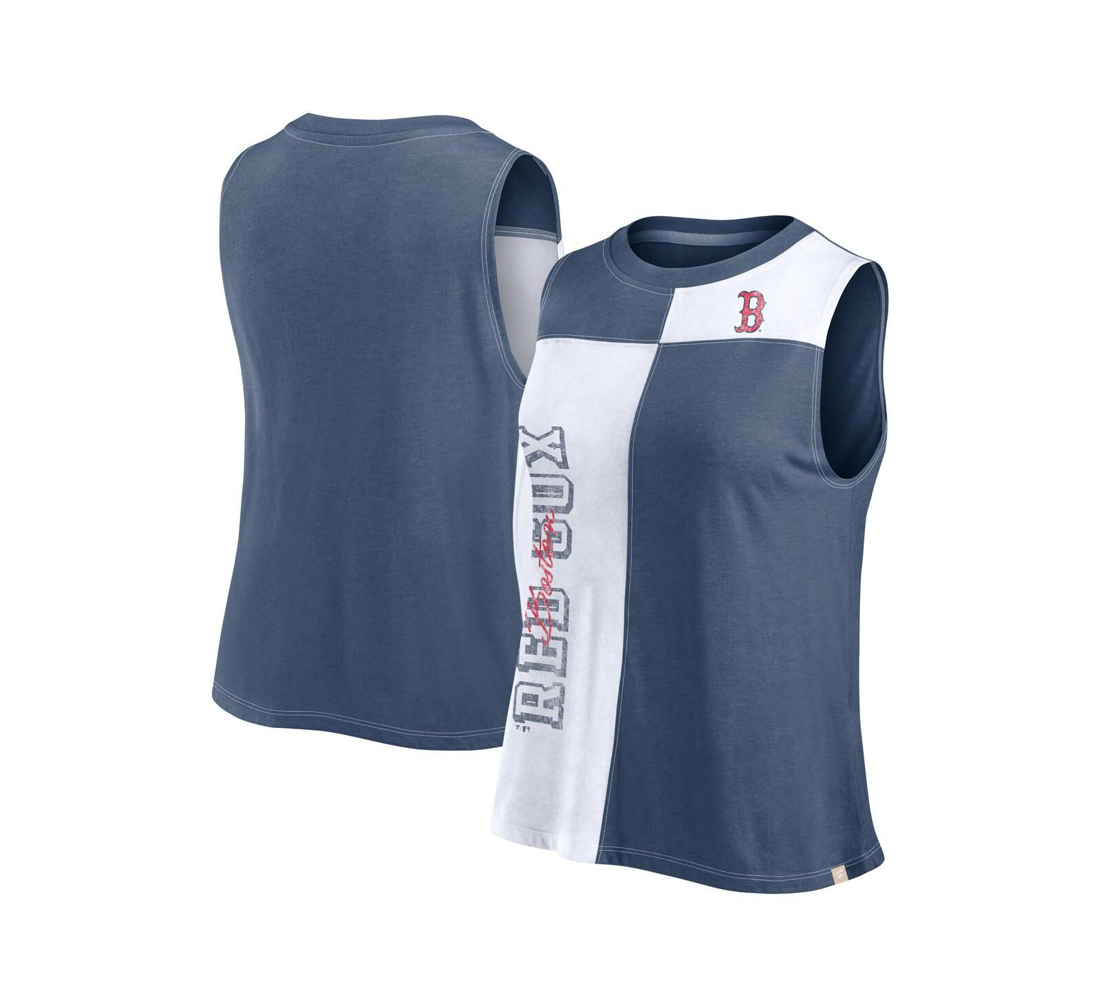 Fanatics Женский трикотажный топ Color-Block Navy/White Boston Red Sox