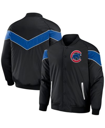 Мужская куртка Fanatics Chicago Cubs Black Baseball Raglan Full-Snap