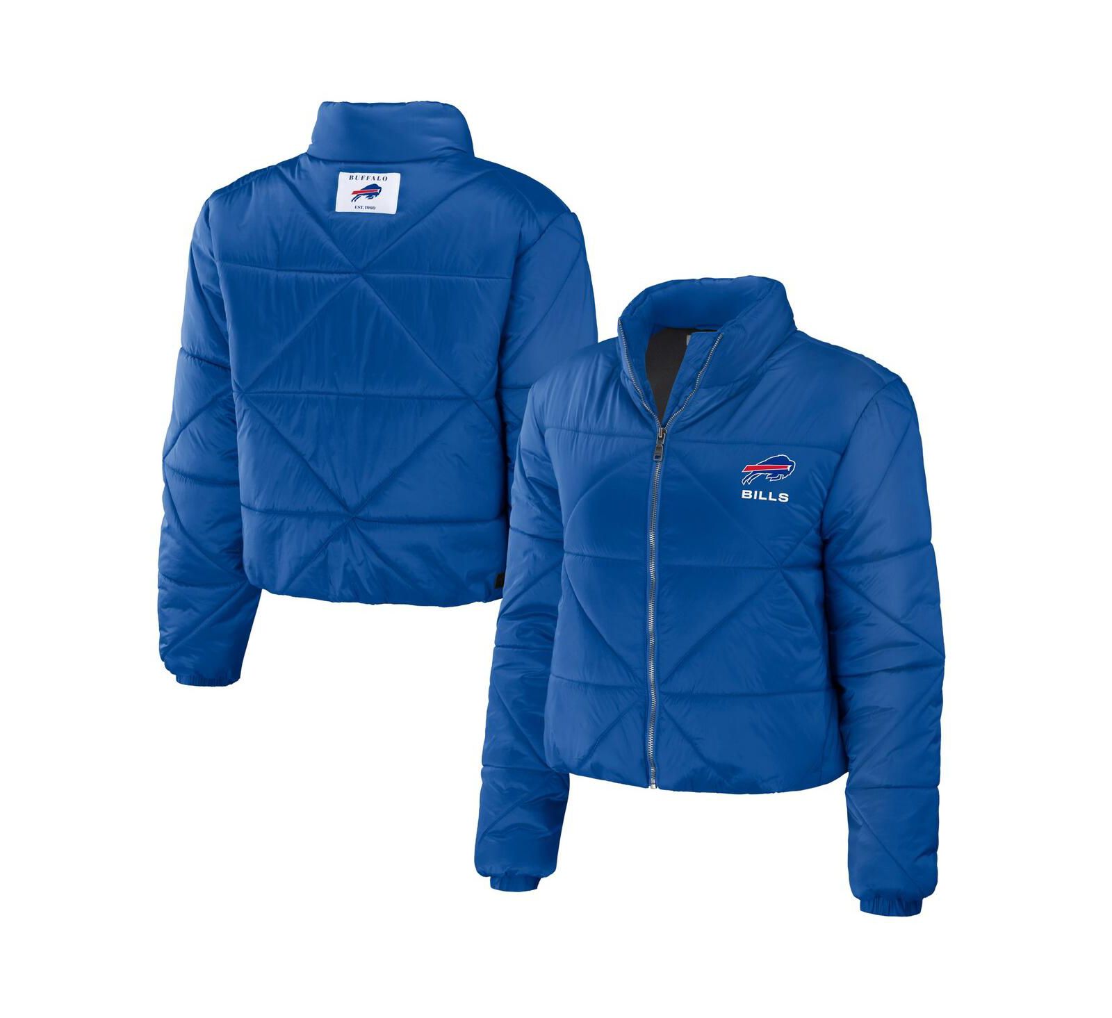 WEAR by Erin Andrews Женский Royal Buffalo Bills Cropped Puffer Full-Zip Jacket