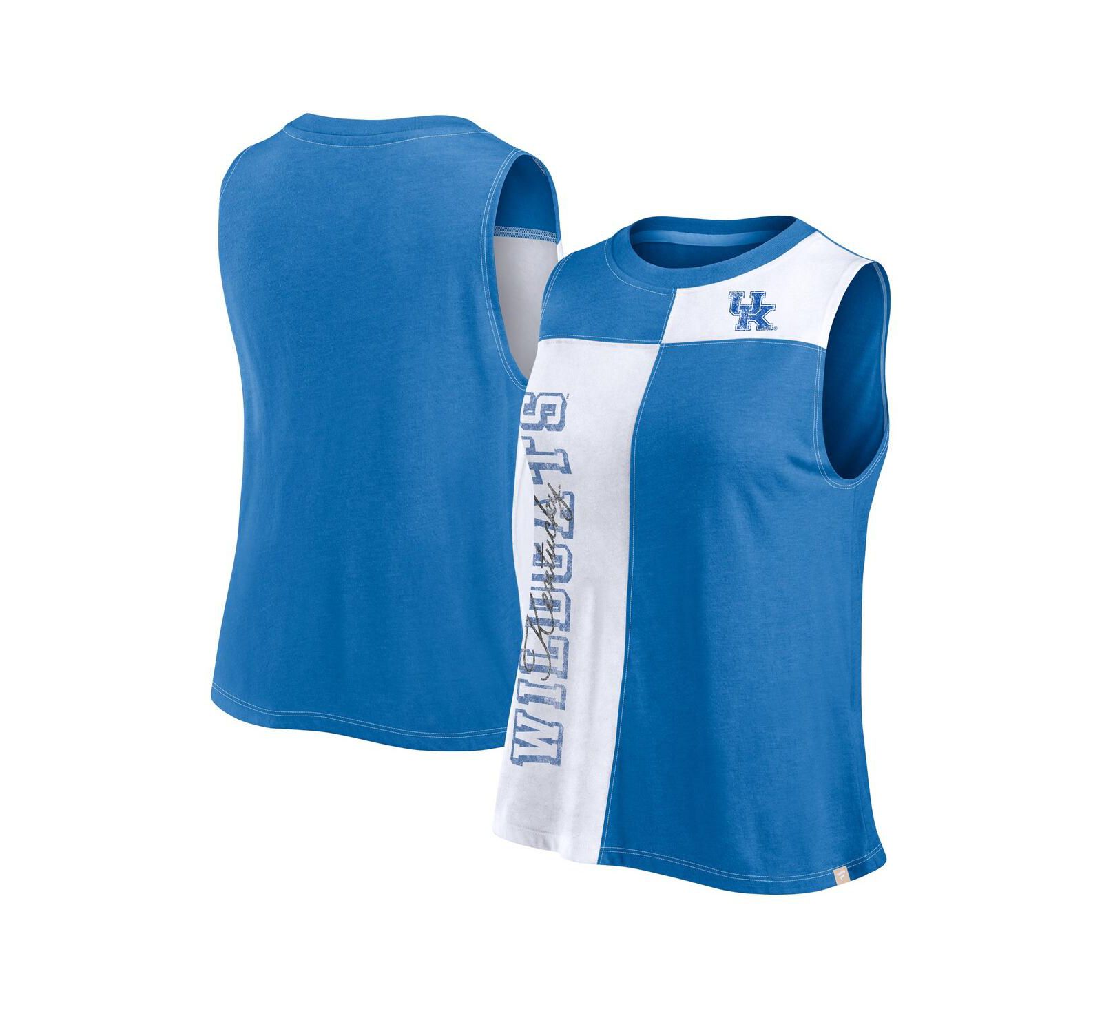 Женский топ Fanatics Women's Royal/White Kentucky Wildcats Colorblock High Neck