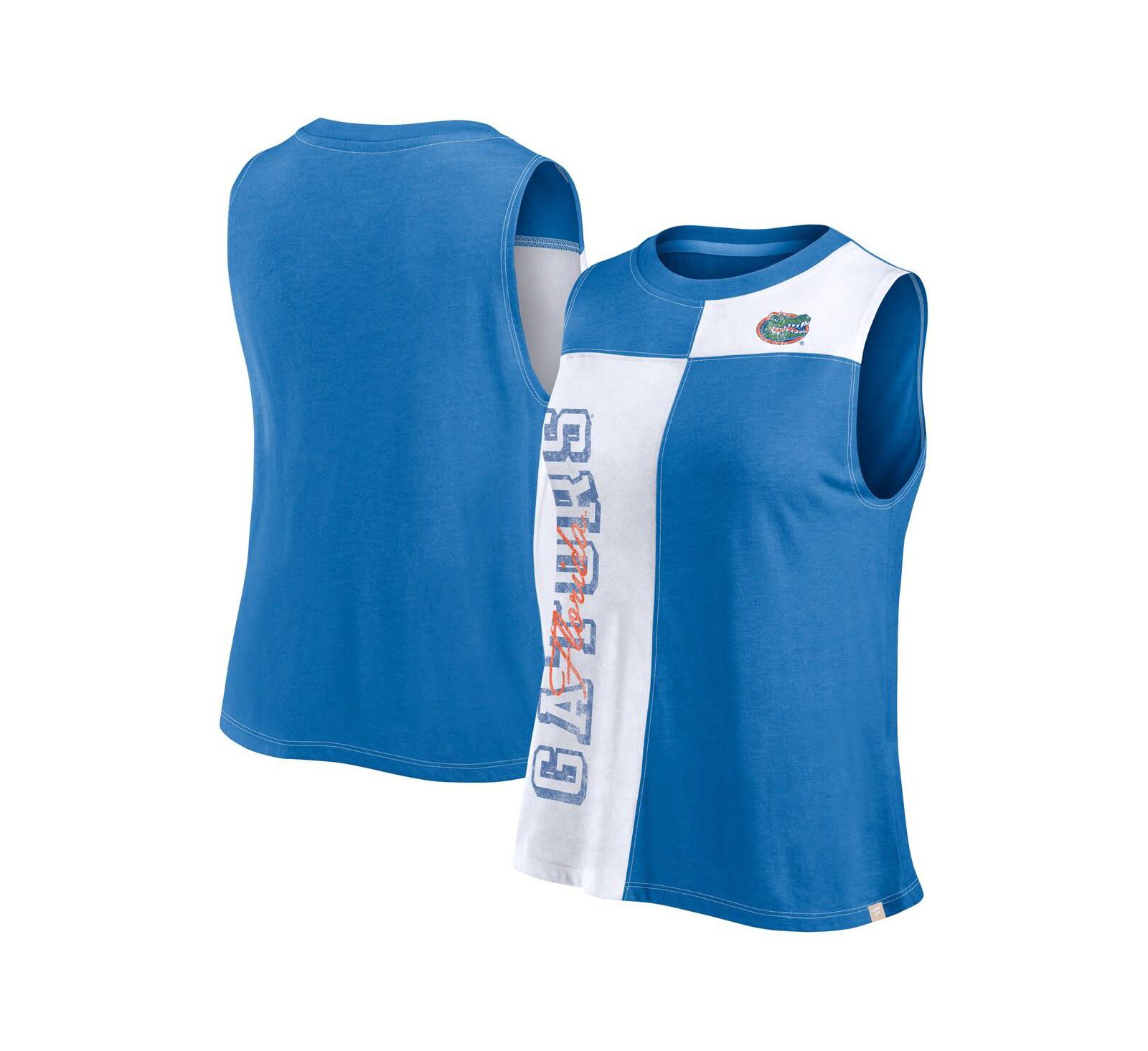 Fanatics Женский топ без рукавов Florida Gators Colorblock High Neck Tank Top, Royal/White