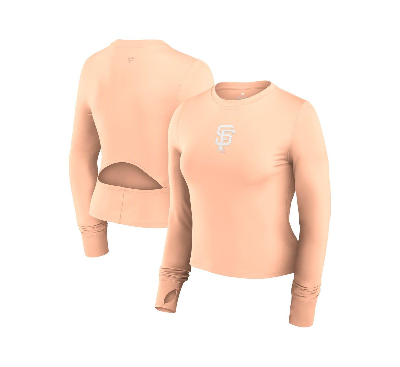 Женский спортивный топ Fanatics Pink San Francisco Giants Studio Fitted Long Sleeve