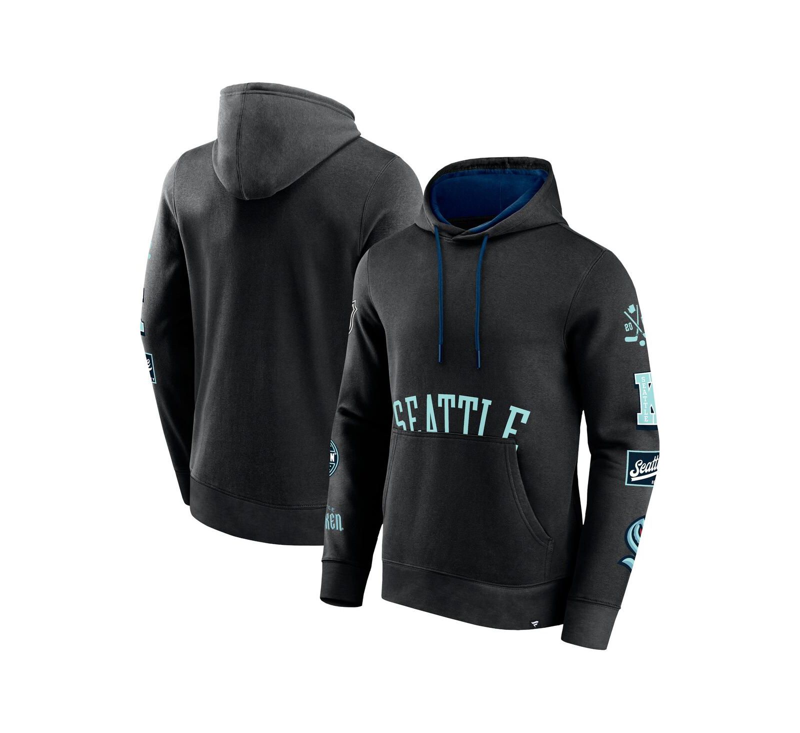 Fanatics Мужское худи Seattle Kraken Wild Winner Fleece Pullover Black