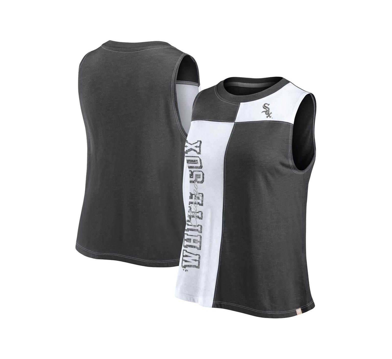 Fanatics Women's Black/White Chicago White Sox Color-Block Tank Top