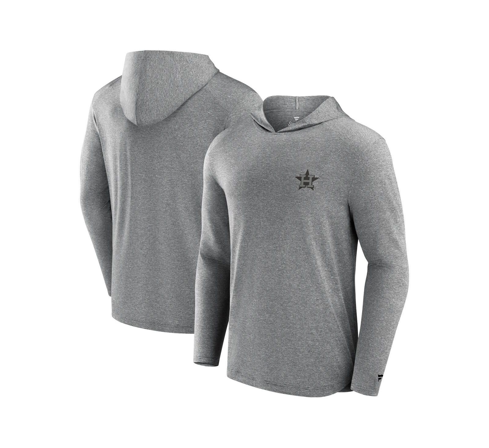 Мужская футболка Fanatics Houston Astros Front Office Tech Lightweight Hoodie серого цвета