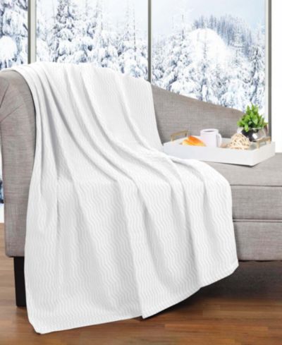 Superior Clara Cotton Textured Striped Lightweight Woven Throw, 50" x 60"
