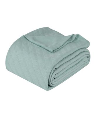 Superior Milan Cotton Jacquard Dobby Weave Textured Striped Lightweight Woven Blanket, King