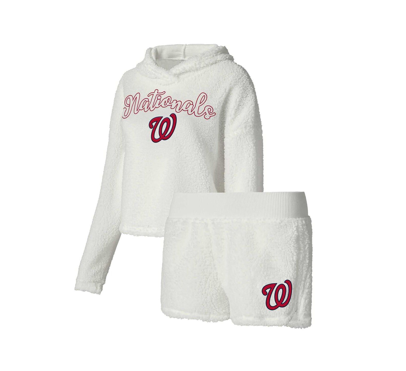 Женский комплект для сна Concepts Sport: худи и шорты, кремовый цвет, Washington Nationals