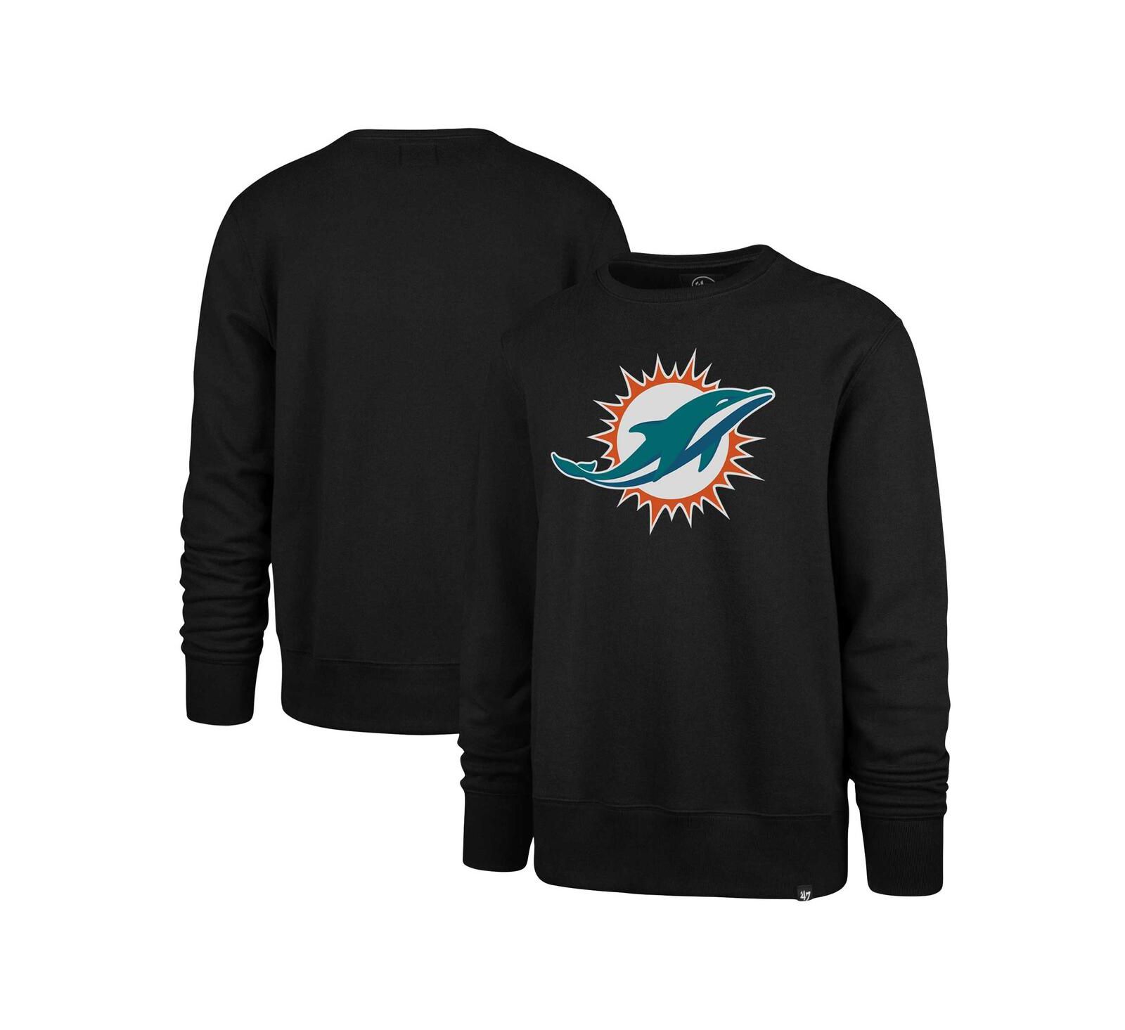 Мужской свитшот '47 Brand Black Miami Dolphins Imprint Headline Pullover