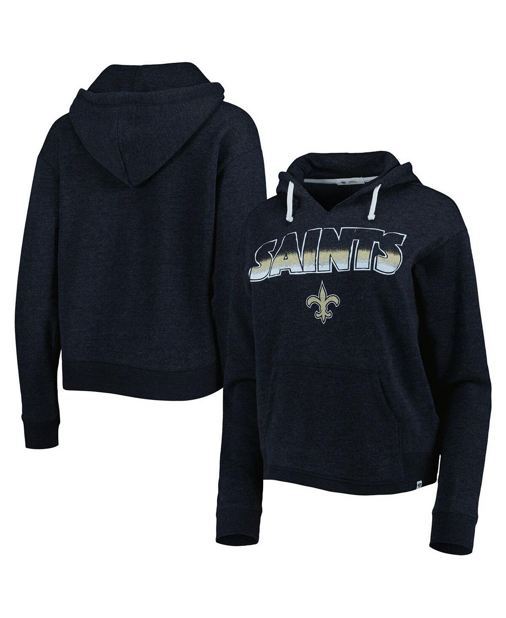 Женское худи '47 Brand Black New Orleans Saints Color Rise Kennedy Notch Neck