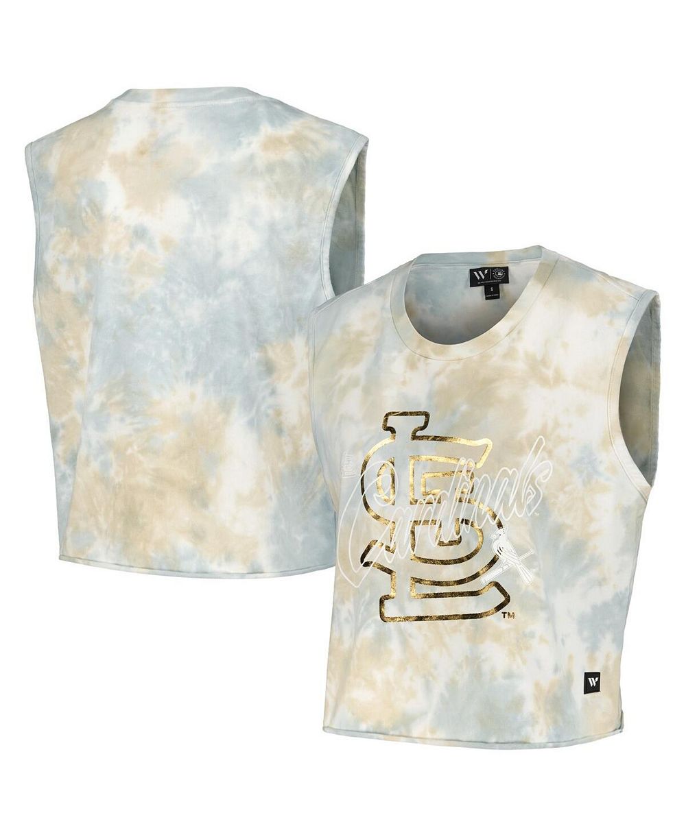 Женский белый майка The Wild Collective St. Louis Cardinals Washed Muscle