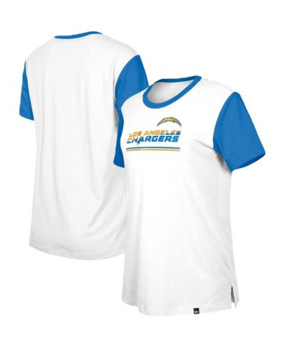 New Era Женский White/Blue Los Angeles Chargers Third Down Colorblock T-Shirt