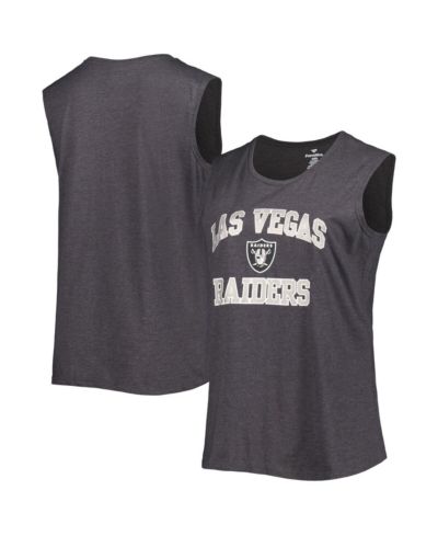 Женский майка Fanatics Heather Charcoal Las Vegas Raiders Plus Size Tank Top