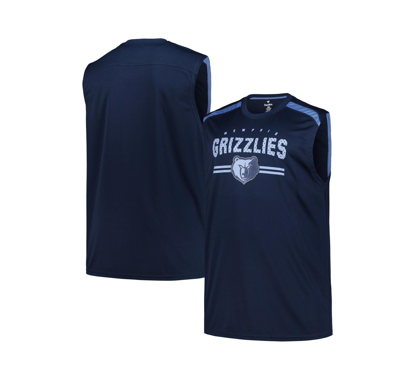 Мужской майка-топ Fanatics Navy Memphis Grizzlies Big & Tall Birdseye Muscle Tank Top
