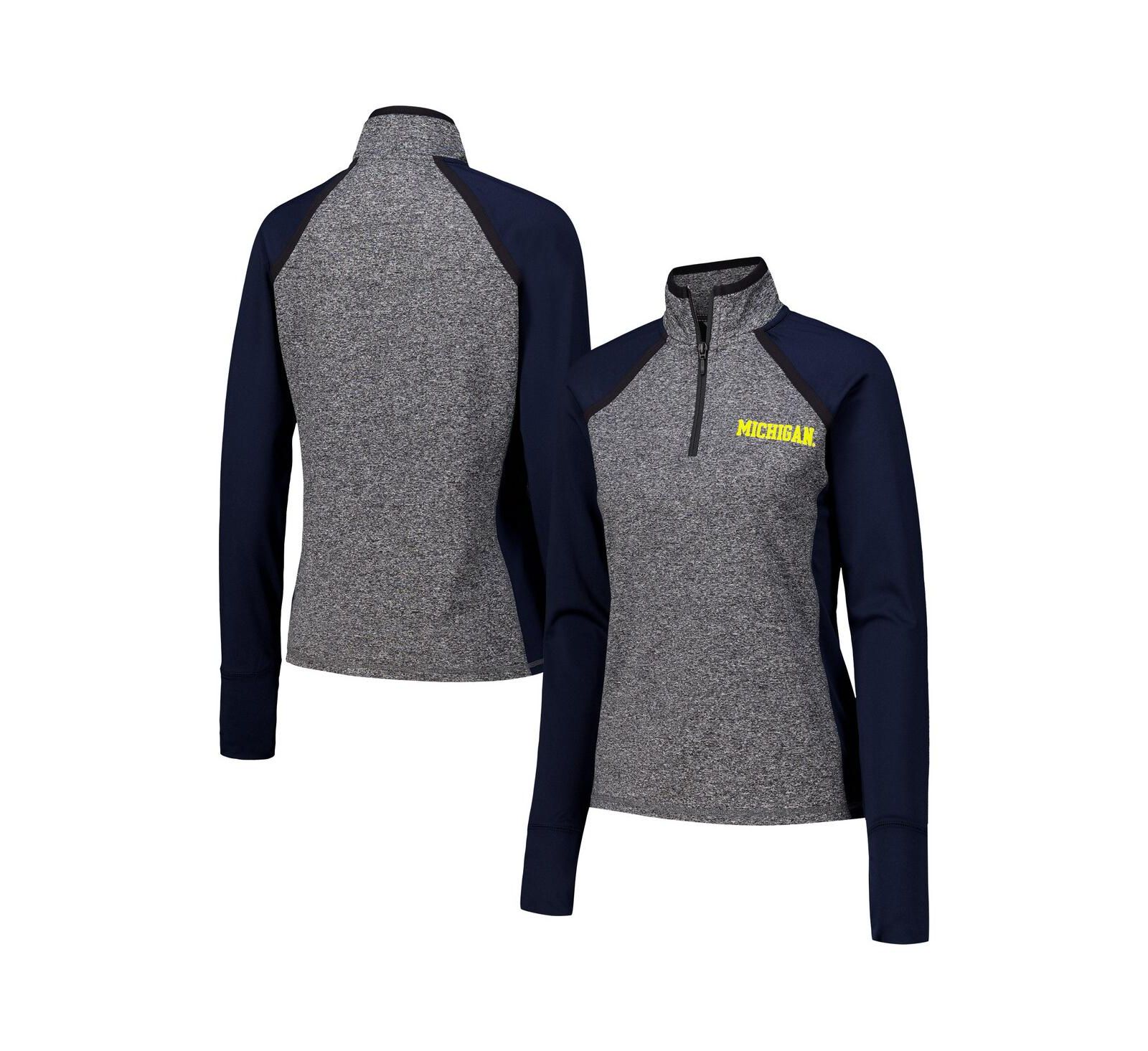 Camp David Женская куртка Camp David Michigan Wolverines Finalist Raglan Quarter-Zip Navy/Heather Gray