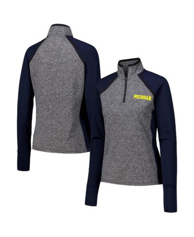Camp David Женская куртка Camp David Michigan Wolverines Finalist Raglan Quarter-Zip Navy/Heather Gray