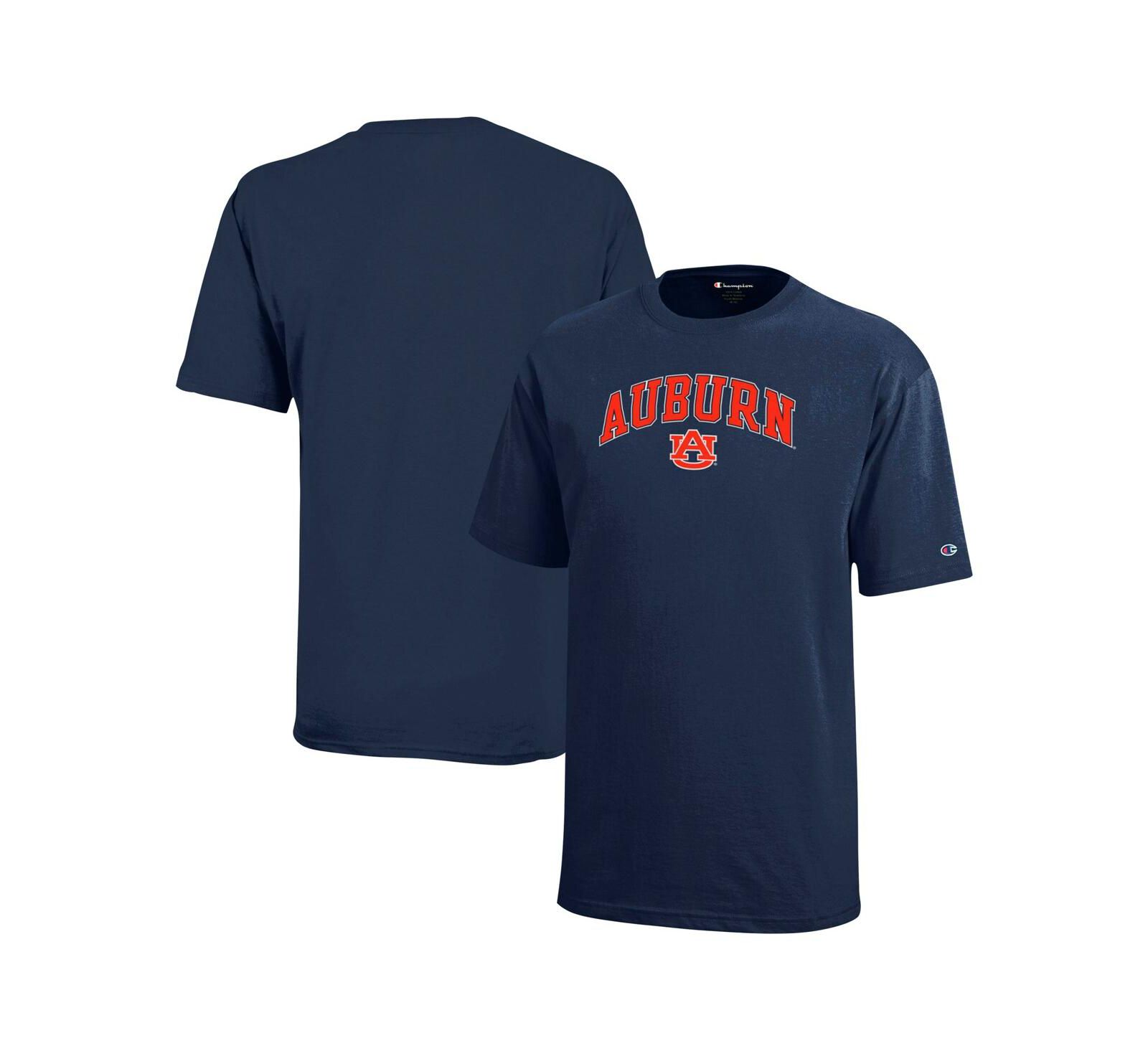 Champion Big Boys and Girls Navy Auburn Tigers Arch Over Logo T-Shirt
