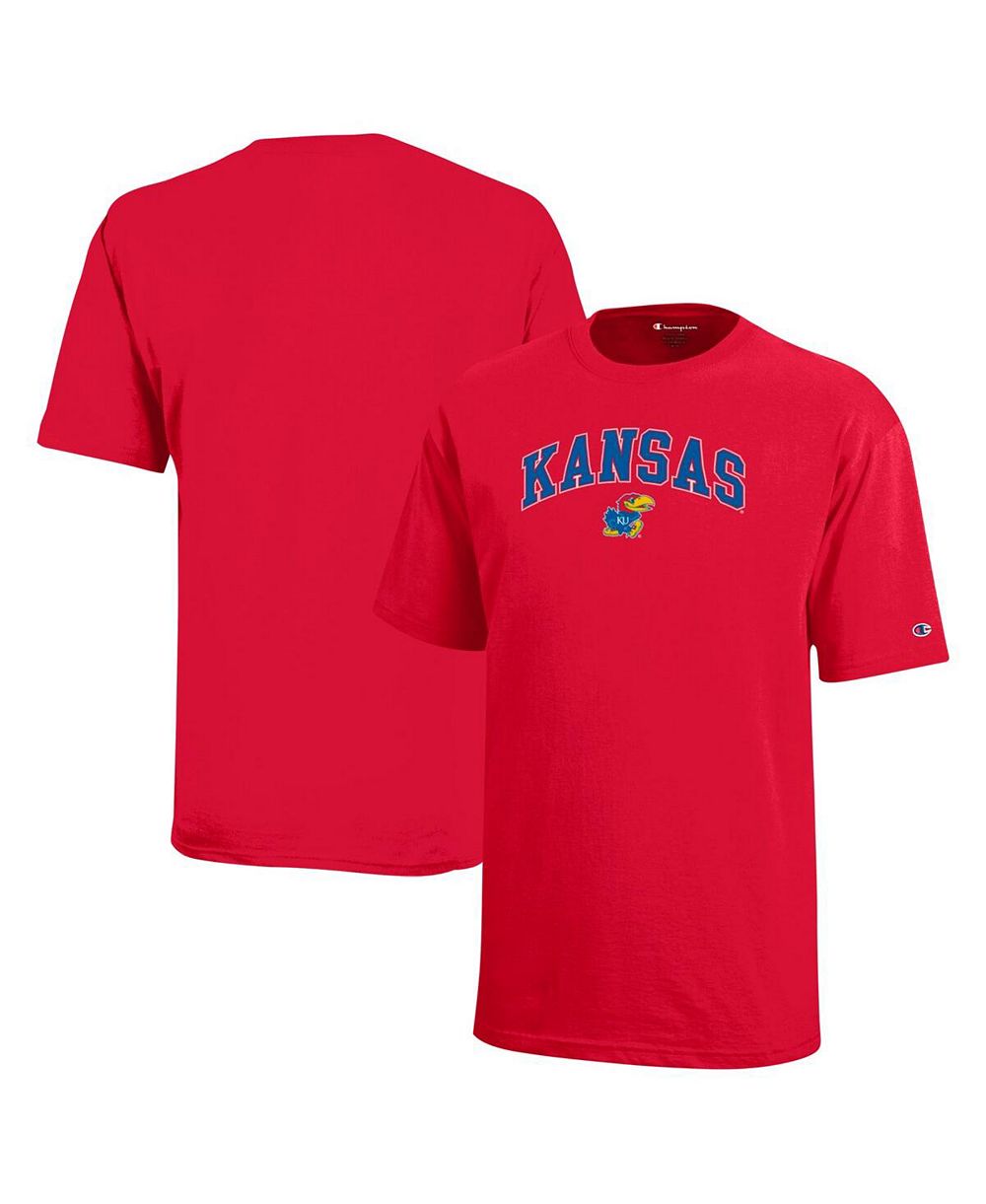 Футболка Champion с логотипом Kansas Jayhawks для мальчиков и девочек, красная