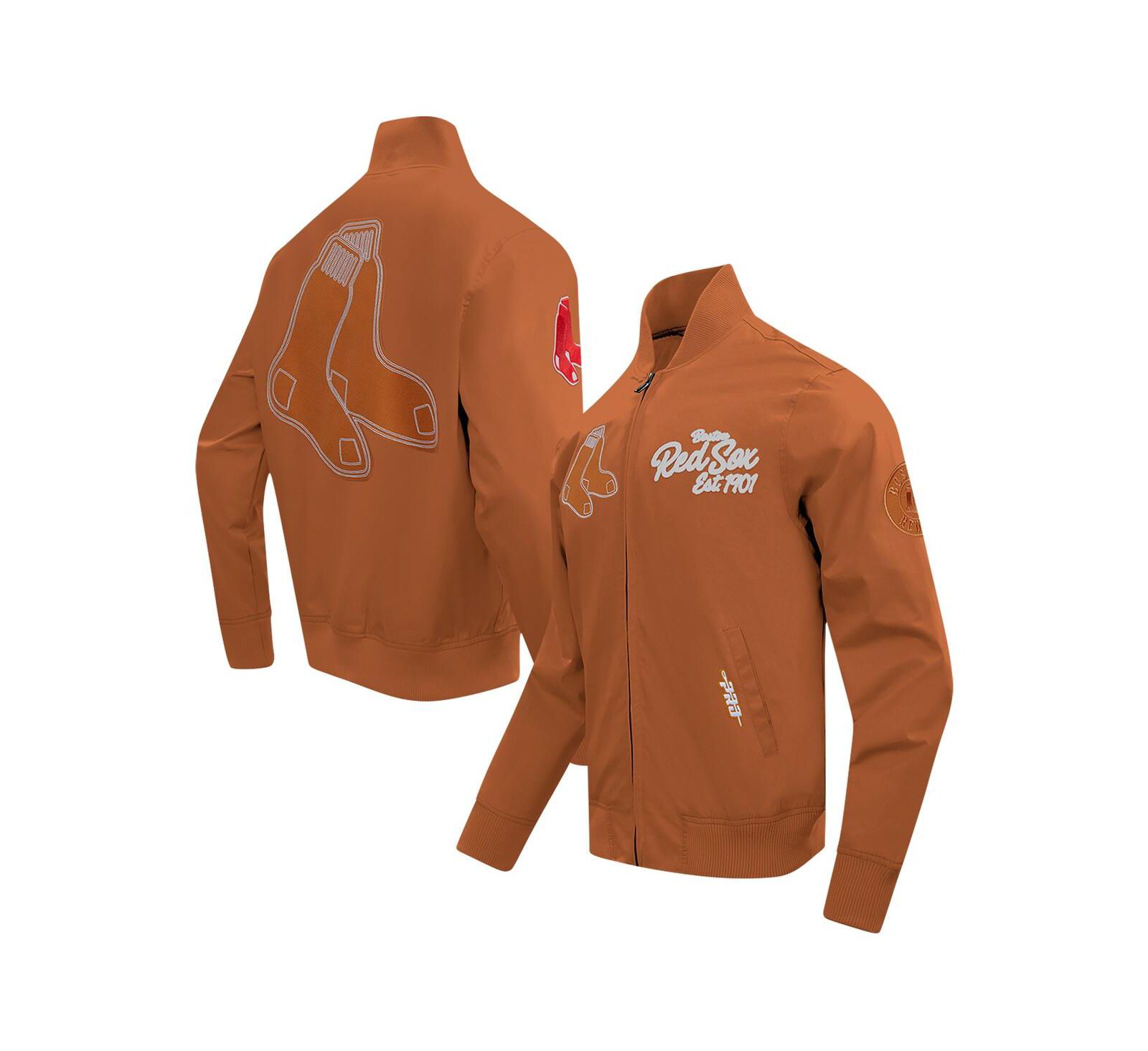 Pro Standard Men's Brown Boston Red Sox Paint The City Twill Full-Zip Jacket