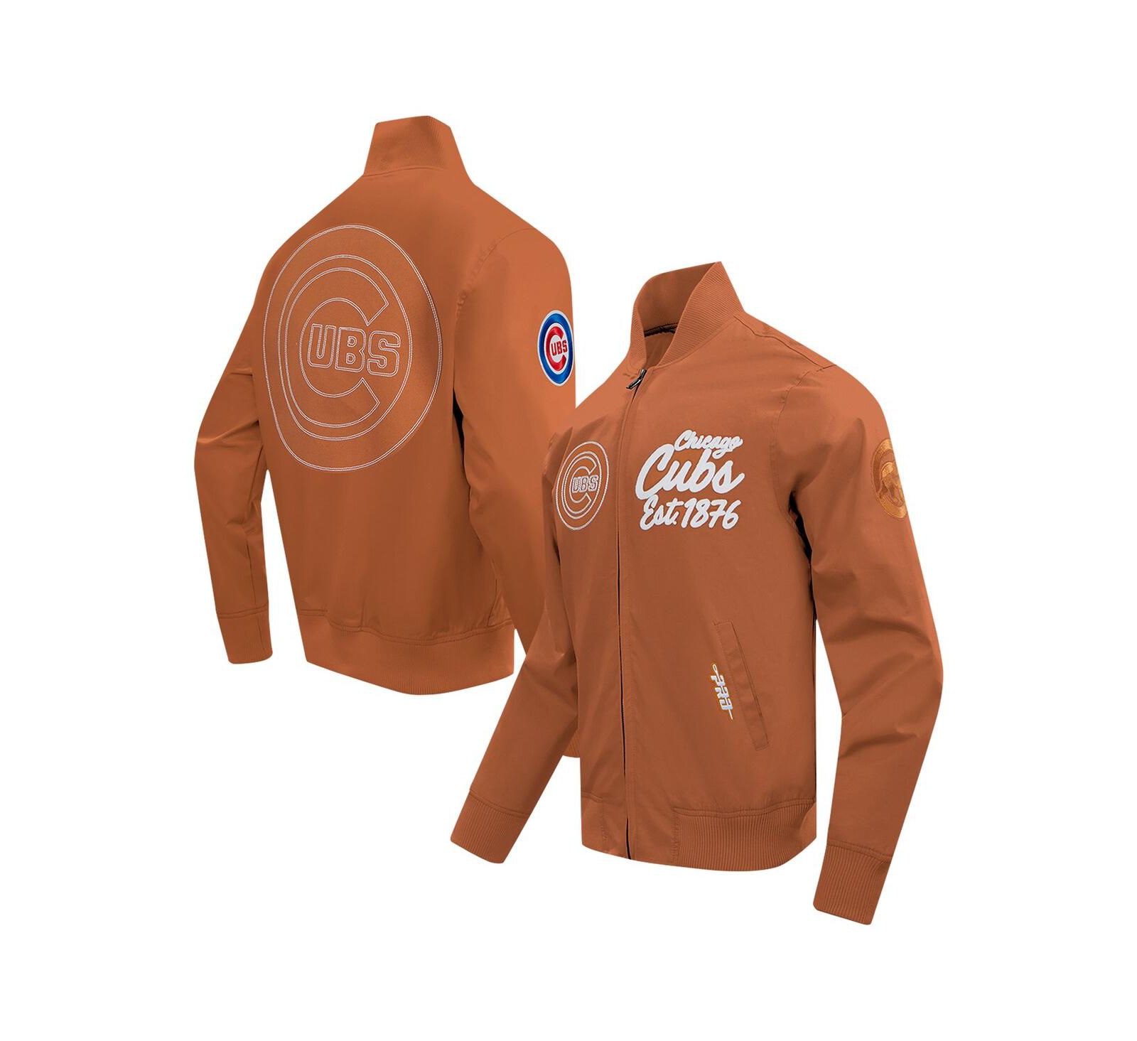 Pro Standard Men's Brown Chicago Cubs Paint The City Twill Full-Zip Jacket