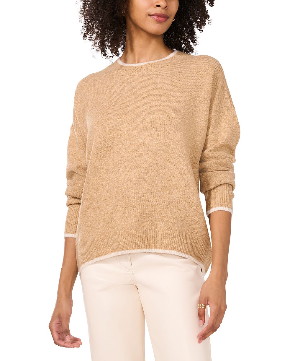 Женский джемпер Vince Camuto Tipped Crewneck