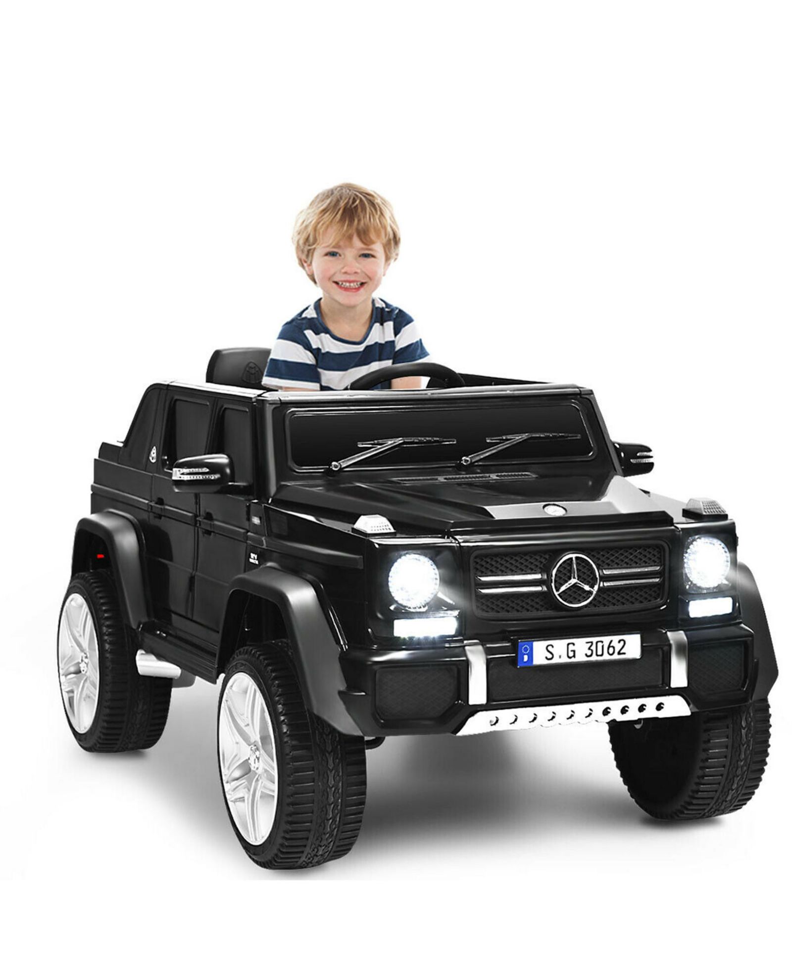 Gymax 12V Licensed Mercedes-Benz Remote-Control Ride-On Car, 66 lb. Capacity, Ages 3-10