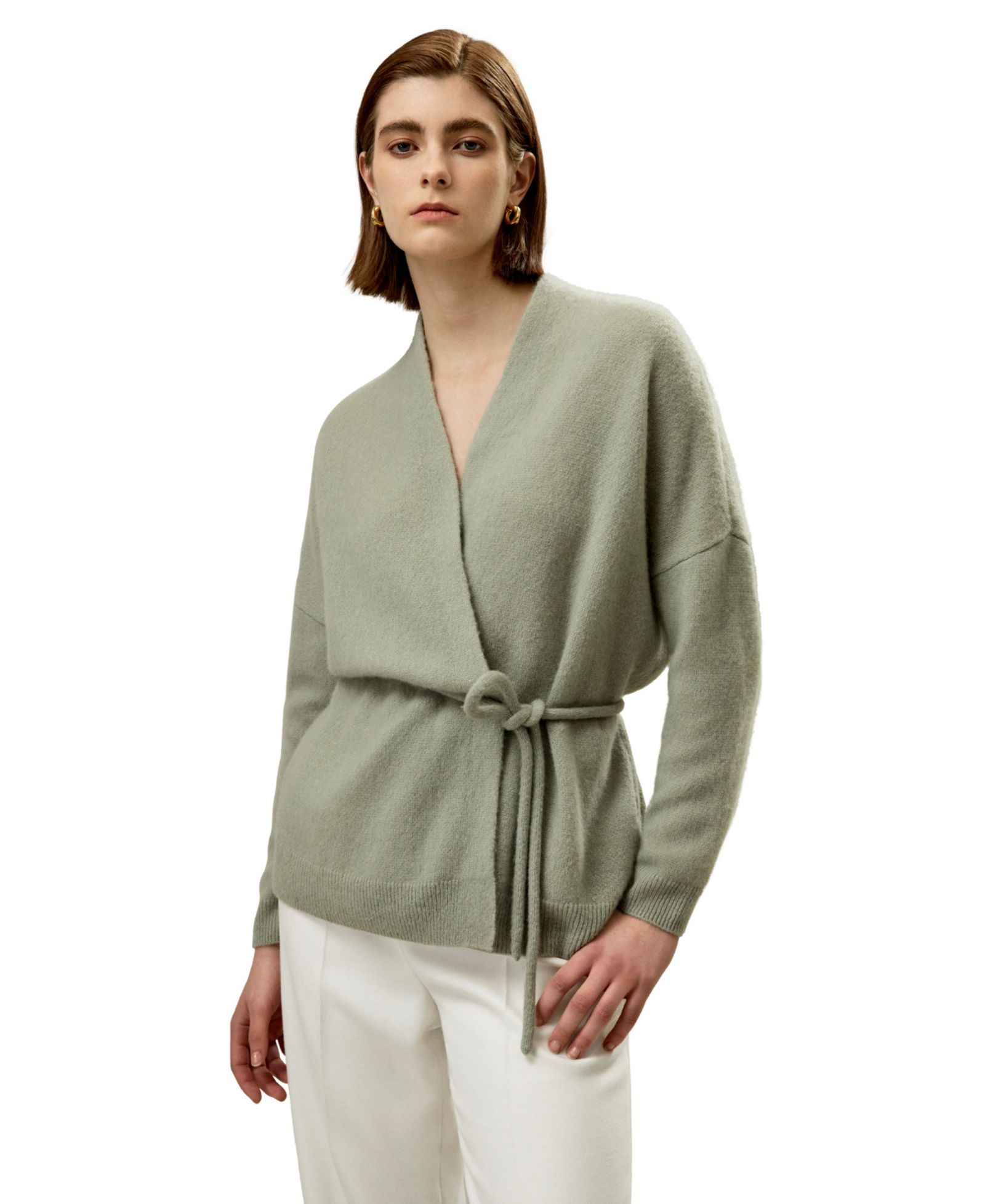 LILYSILK Women's Lounge Wrap Wool Knit Cardigan