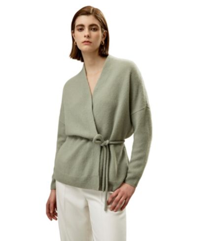 LILYSILK Women's Lounge Wrap Wool Knit Cardigan