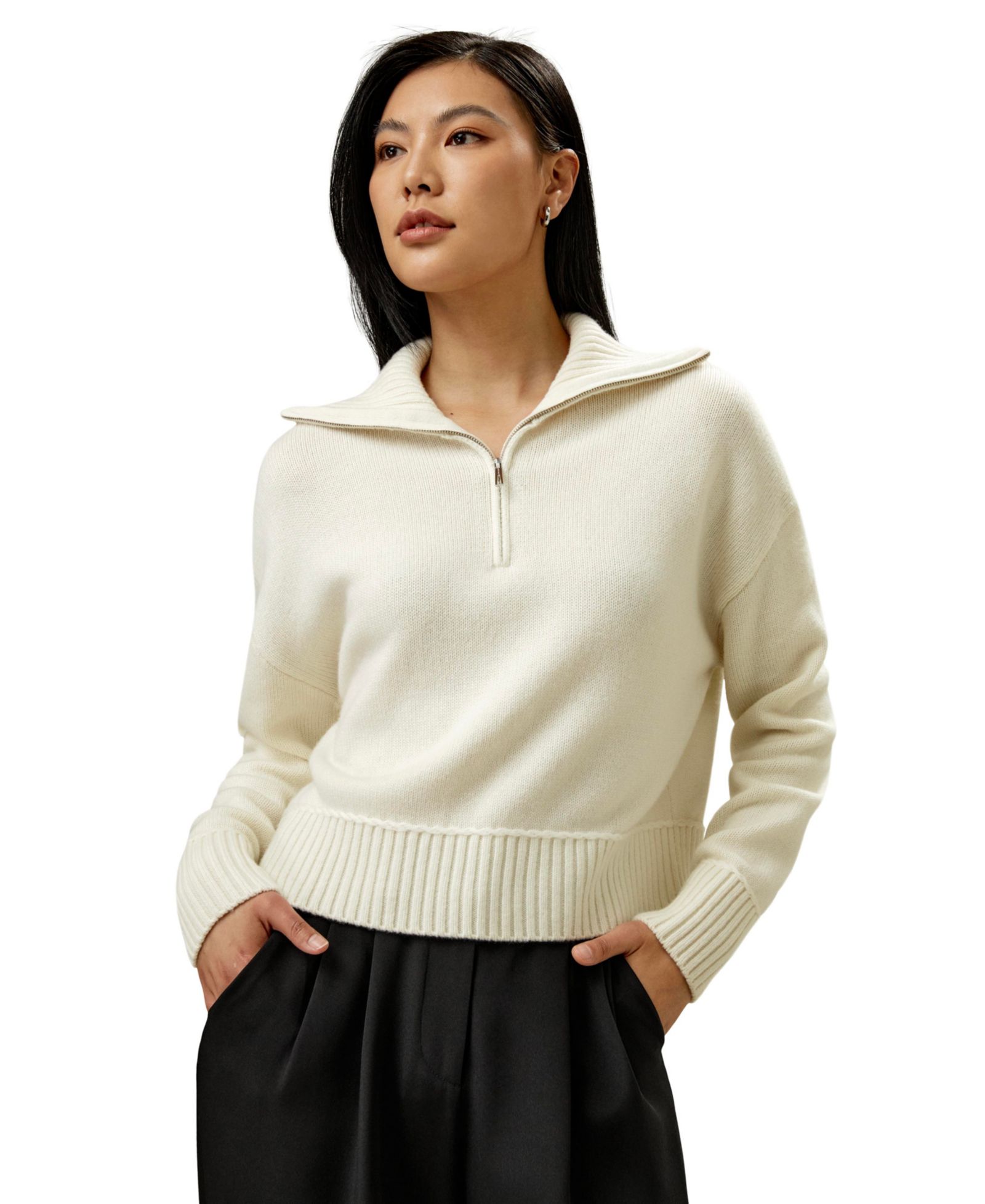 LILYSILK Женский свитер из смеси шерсти и кашемира Relaxed Fit