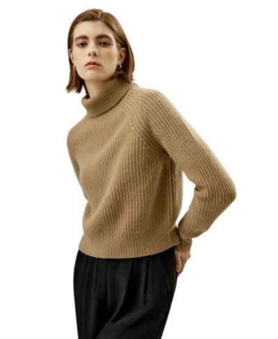Женский кашемировый свитер LILYSILK Women's Textured Turtleneck Cashmere Sweater
