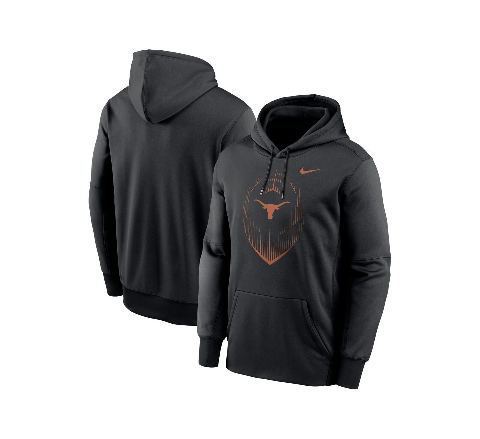 Nike Men's Black Texas Longhorns Football Icon Performance Fleece Pullover Hoodie