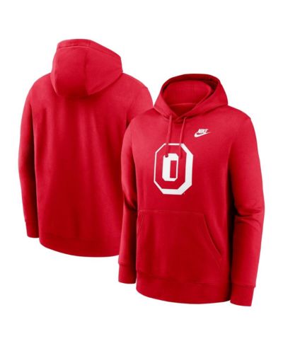 Мужская толстовка Nike Ohio State Buckeyes Legacy Logo Club Fleece Pullover Hoodie Scarlet