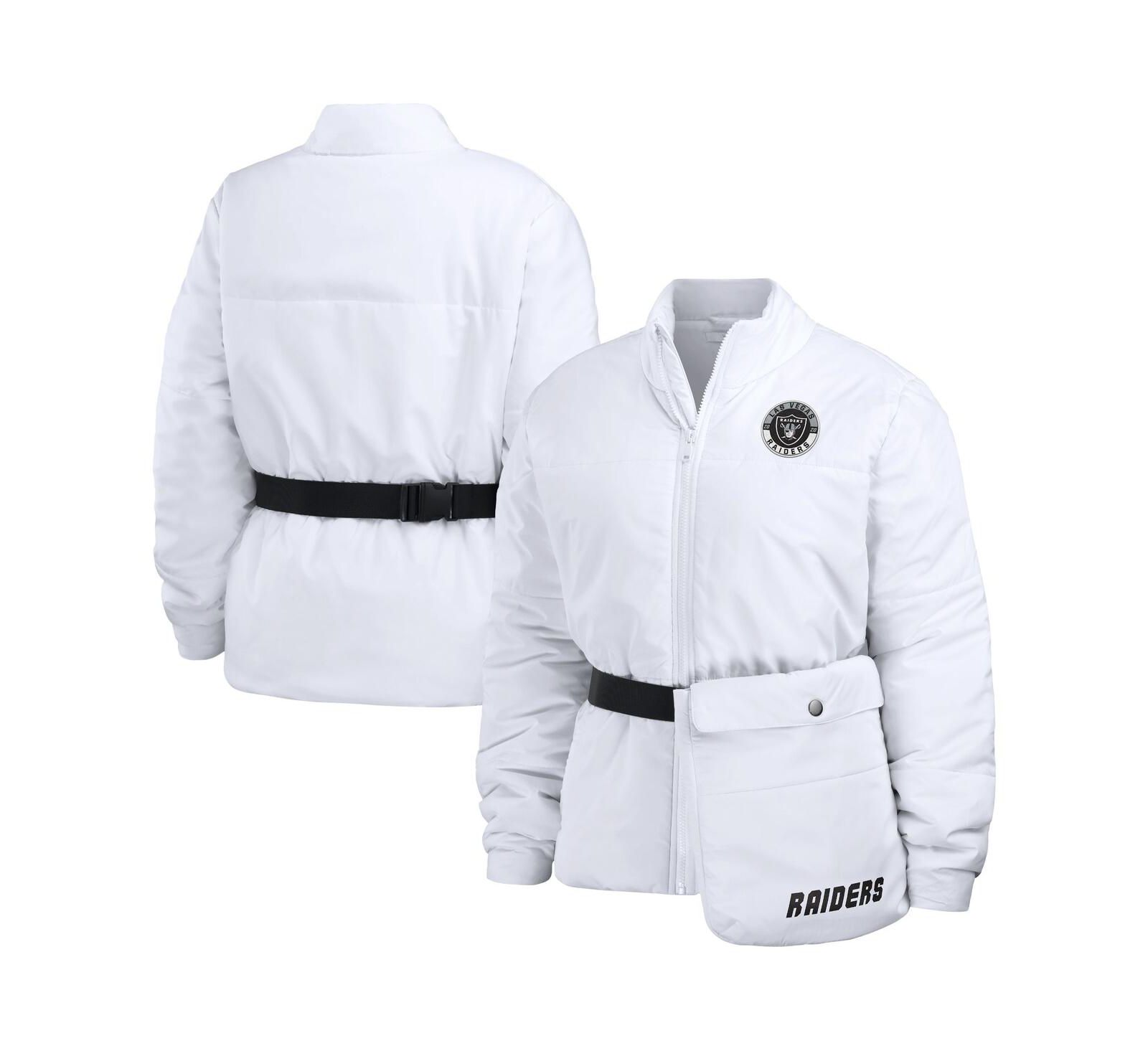 WEAR by Erin Andrews Women's White Las Vegas Raiders Packaway Full-Zip Puffer Jacket