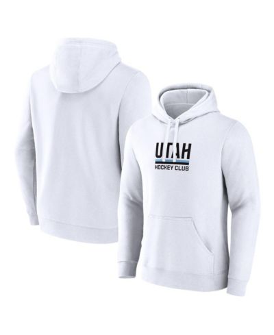 Мужская толстовка Fanatics White Utah Hockey Club Secondary Logo Pullover Hoodie