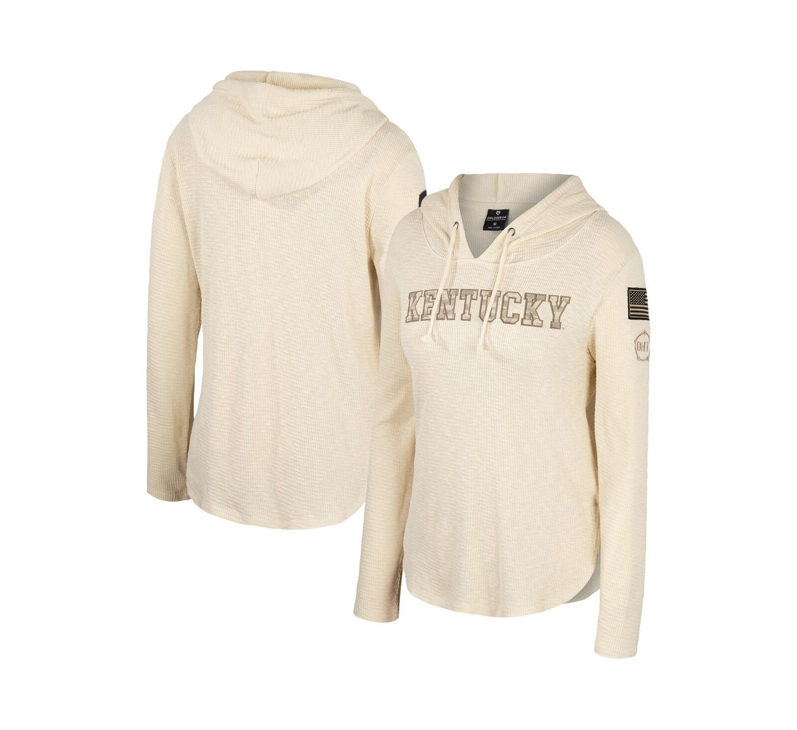 Женское худи Colosseum Cream Kentucky Wildcats OHT Military Appreciation Casey Raglan Long Sleeve