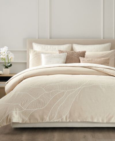 Donna Karan Home Dune Embroidered Duvet Cover, Queen