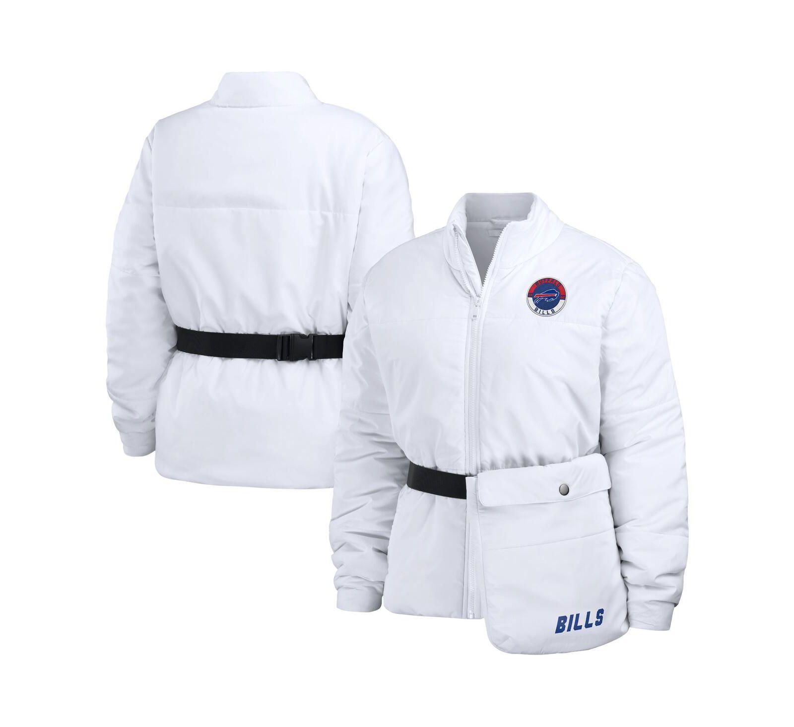 WEAR by Erin Andrews Women's White Buffalo Bills Packaway Full-Zip Puffer Jacket