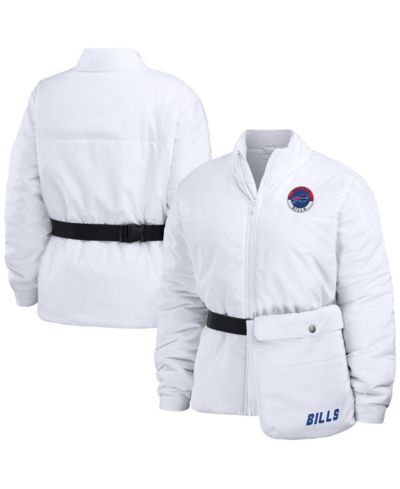 WEAR by Erin Andrews Women's White Buffalo Bills Packaway Full-Zip Puffer Jacket