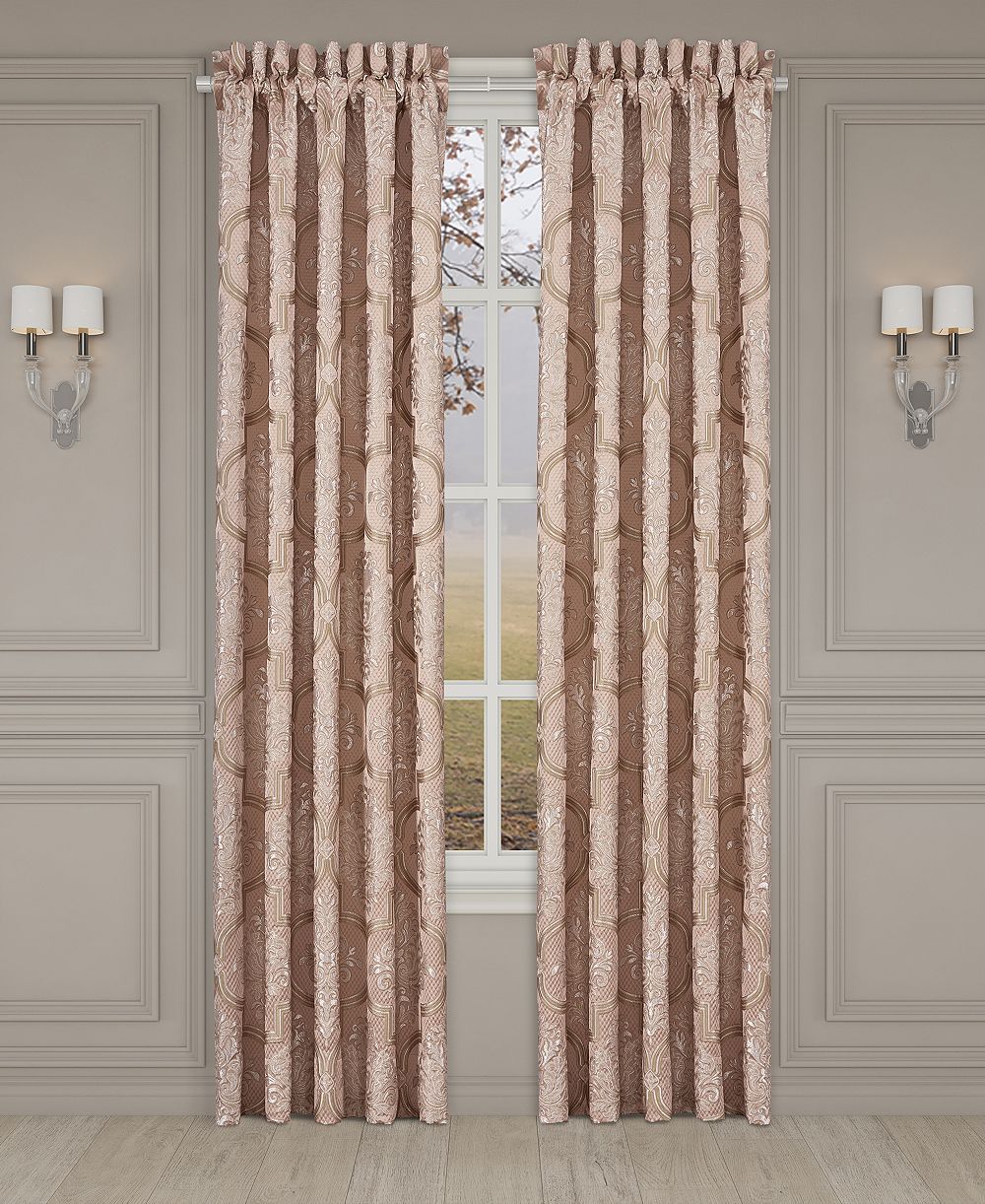J Queen New York Rosewater Window Panel Pair, 50" x 84"
