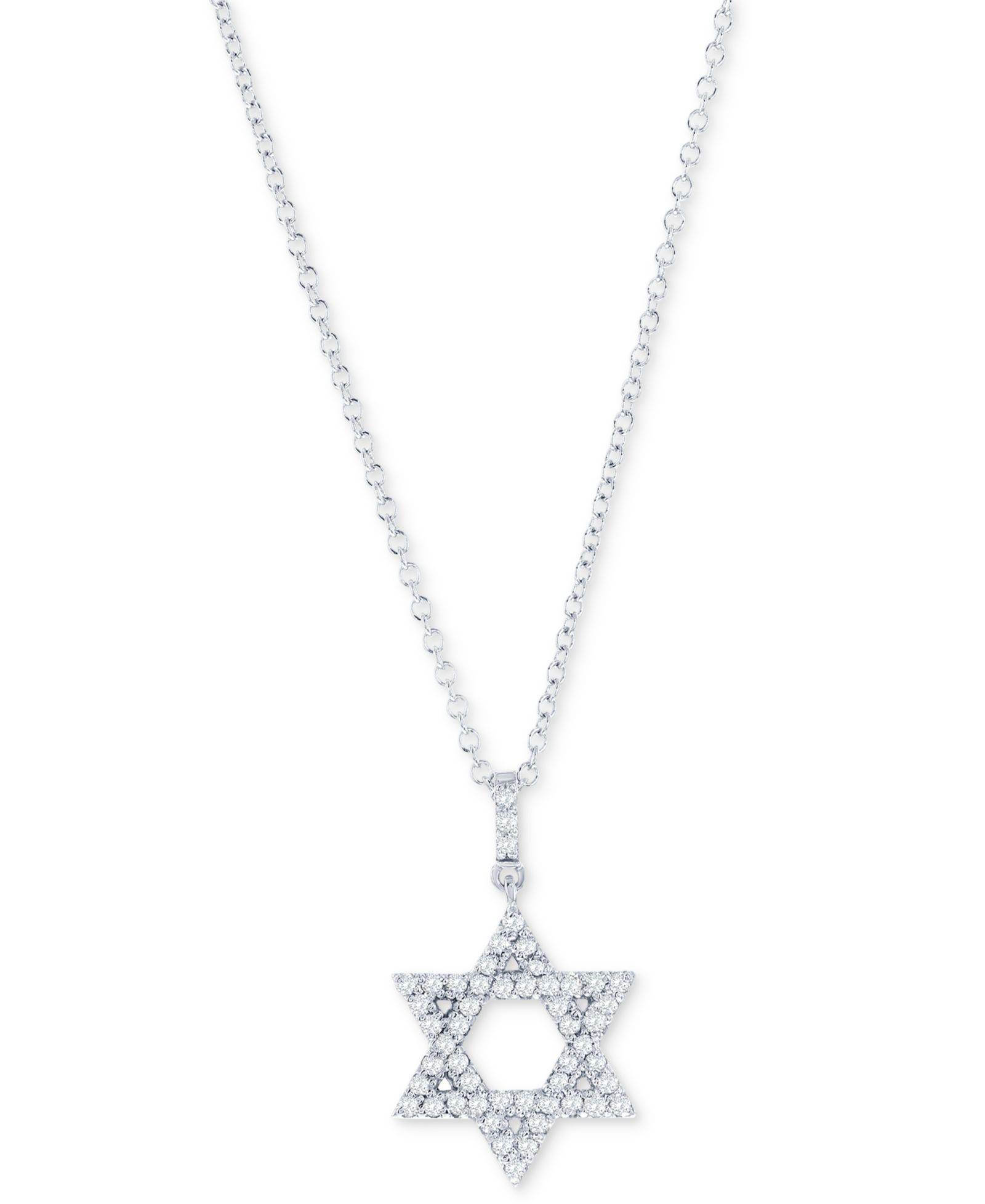 Подвеска Macy's Diamond Star of David в 14k White or Yellow Gold