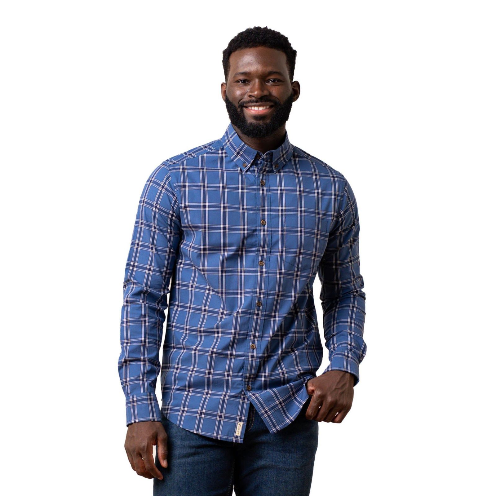 Мужская рубашка Hope & Henry Organic Long Sleeve Stretch Poplin Button Down