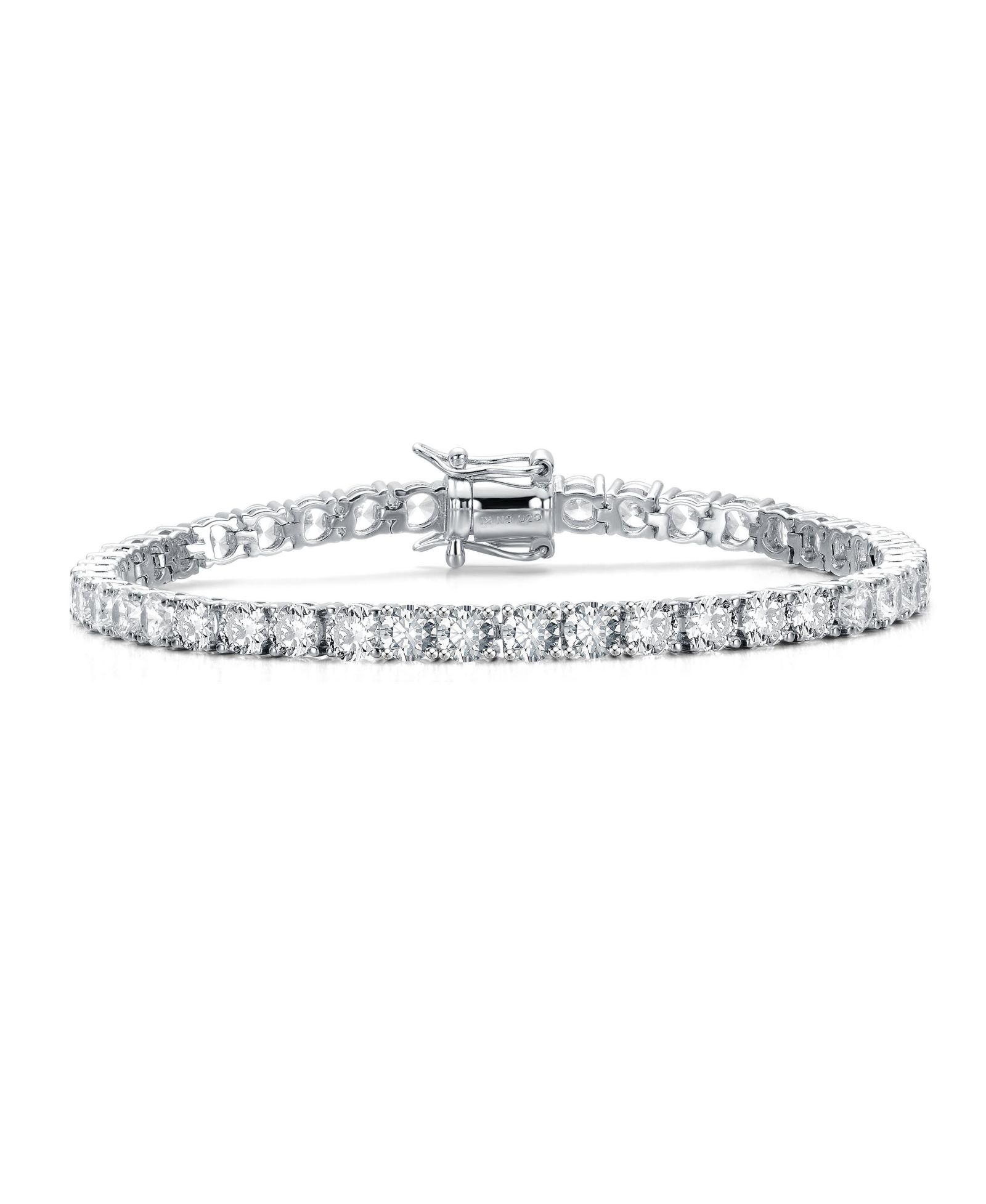 Rachel Glauber Elegant 4MM CZ Magnetic Lock Brilliant Tennis Bracelet