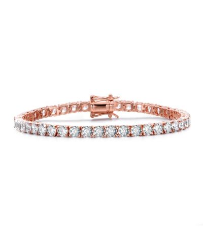 Rachel Glauber Elegant 4MM CZ Magnetic Lock Brilliant Tennis Bracelet