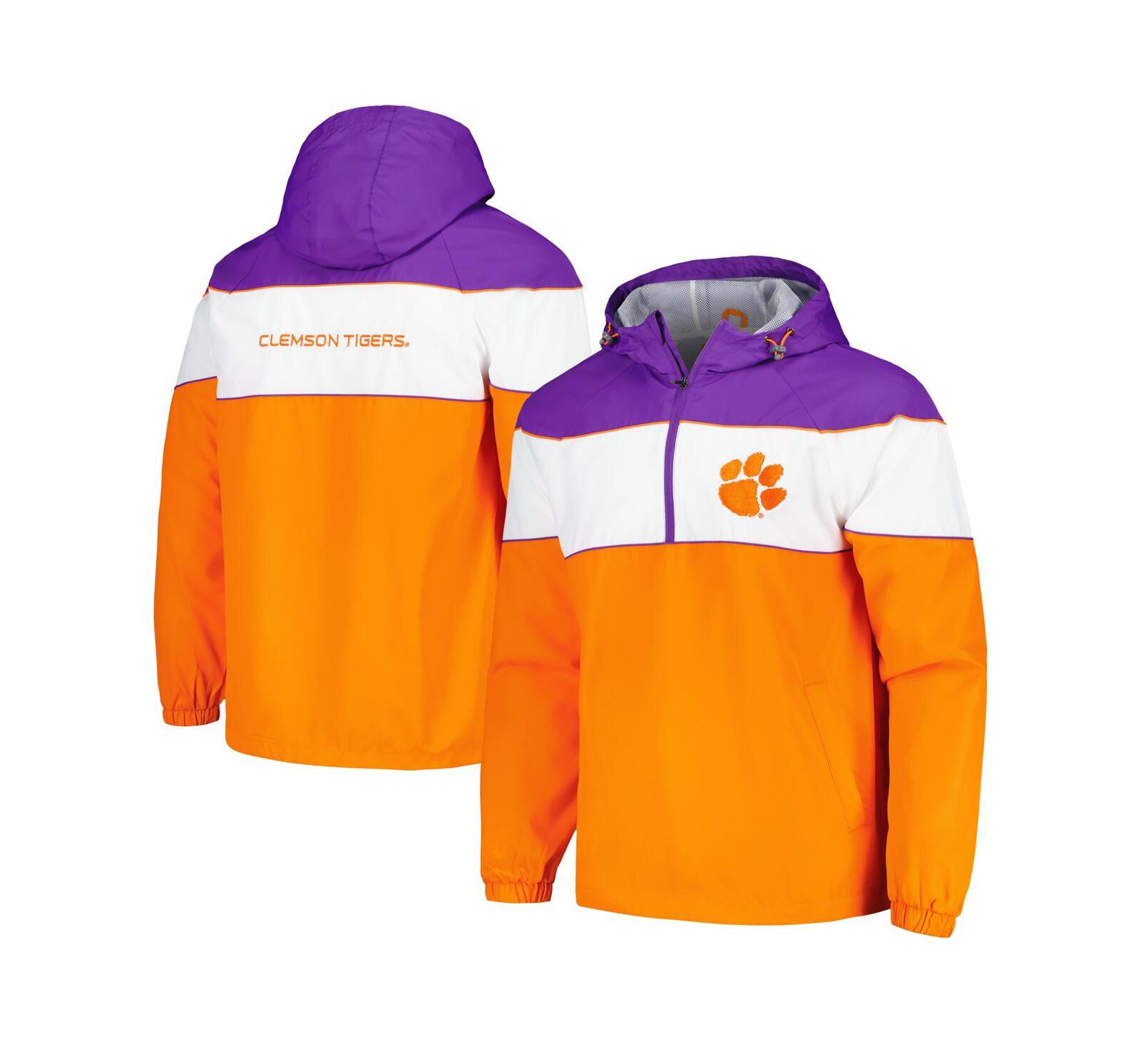 Мужское худи G-III Sports by Carl Banks Orange Clemson Tigers Center Line Half-Zip Raglan