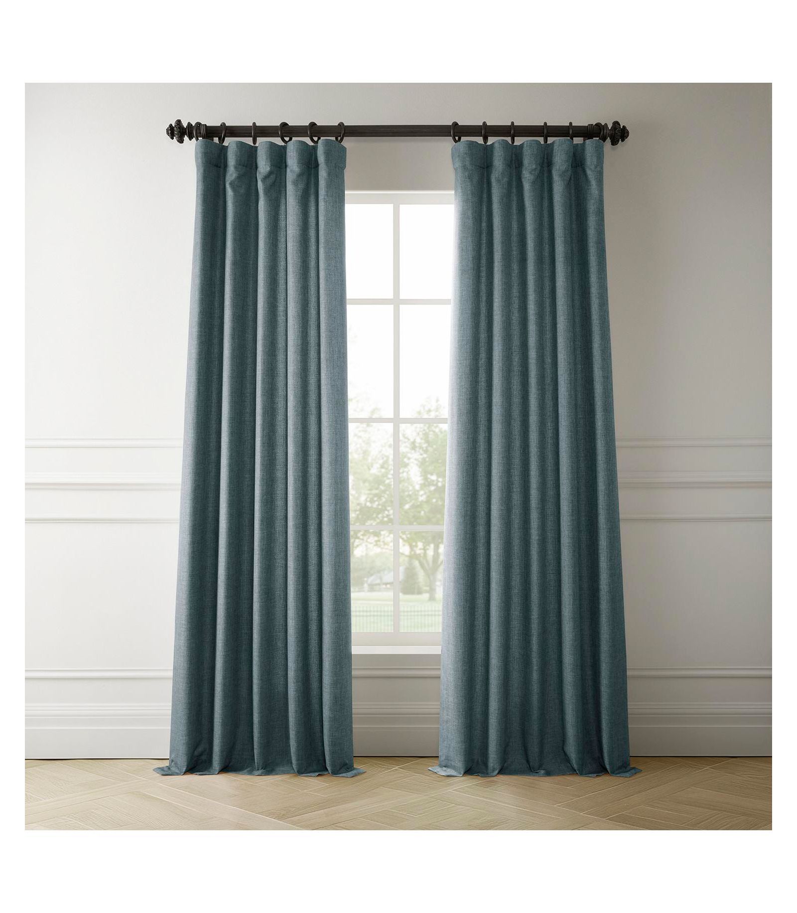 Итальянские шторы Half Price Drapes из искусственного льна, затемняющие комнату
