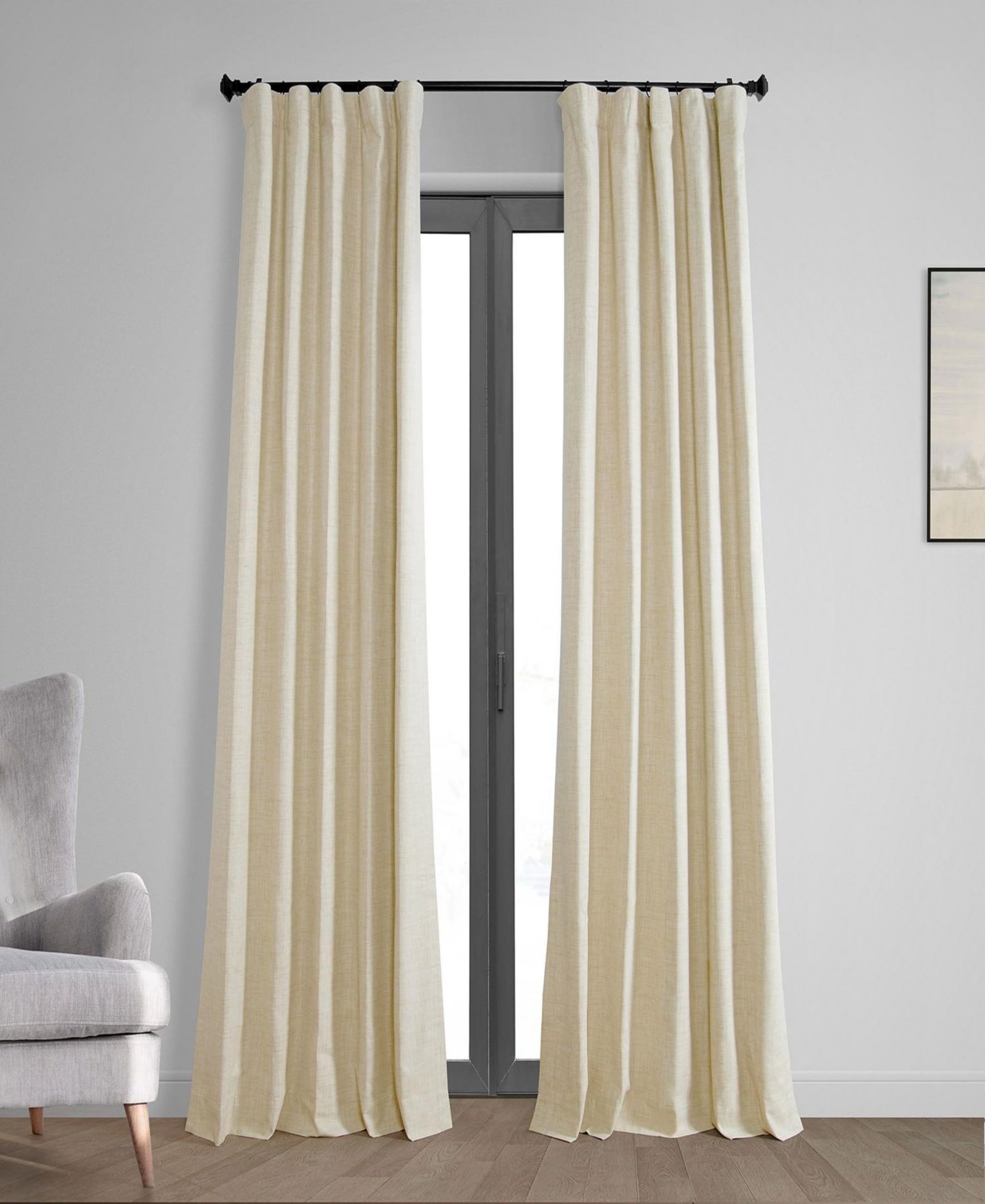 Шторы Half Price Drapes Natural Light Beige Thermal Cross Linen Weave Blackout