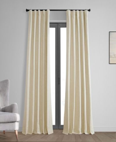 Half Price Drapes Natural Light Beige Thermal Cross Linen Weave Blackout Curtain