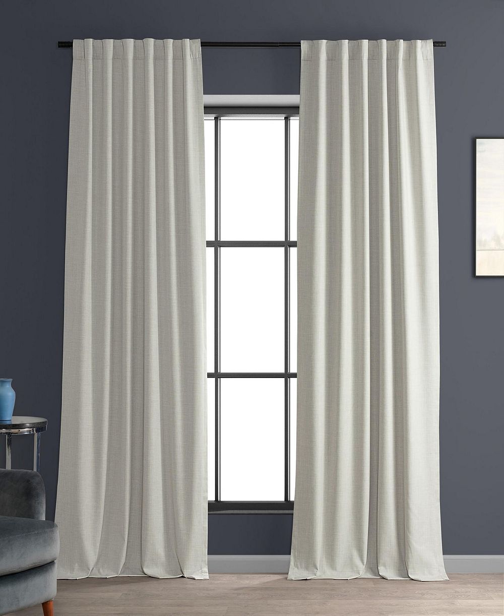 Шторы Half Price Drapes из льна, блэкаут для отелей, черные