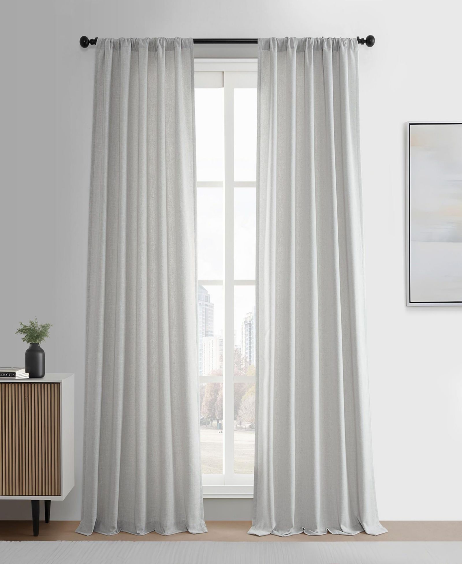 Комплект штор Half Price Drapes из искусственного льна с легким светофильтром