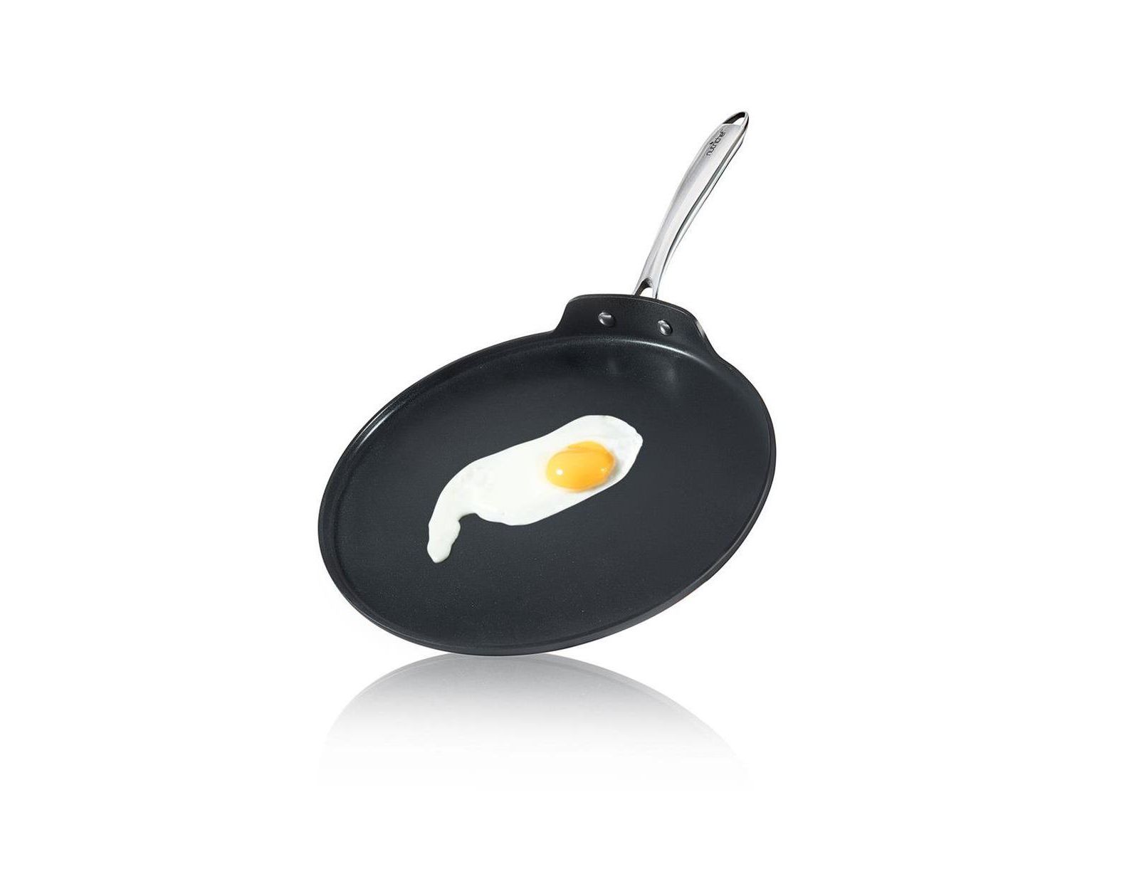 NutriChef 12   Hard-Anodized Nonstick Crepe Pan - Dishwasher Safe Nonstick Round Crepe Pan